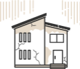 外壁が劣化した住宅のイラスト