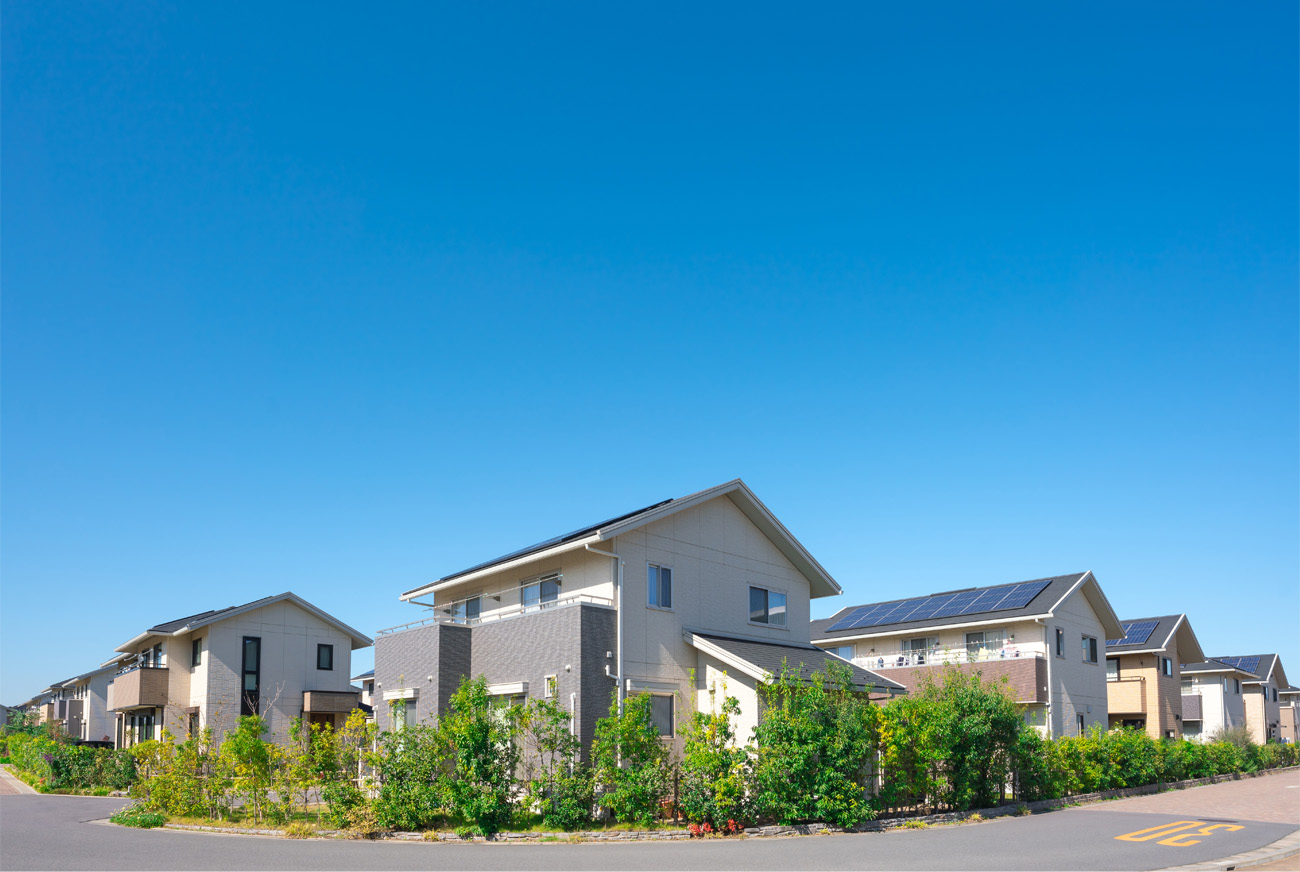 外壁塗装後住宅の外観一例